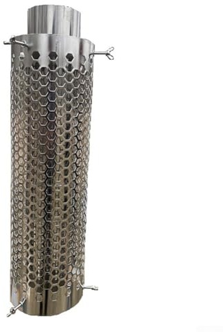 Besttoolifes Kit de chimenea de camping con cubierta de malla anticalor ajustable para tiendas de campaña al aire libre, 40 cm de longitud y 12 cm de diámetro, hecha de acero inoxidable