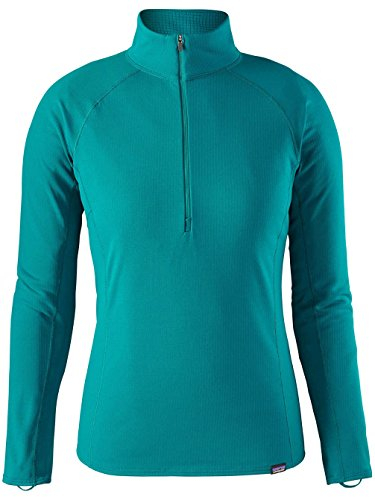 Patagonia Damen T-Shirt Cap Mw Zip Neck L blau (elwha Blue)