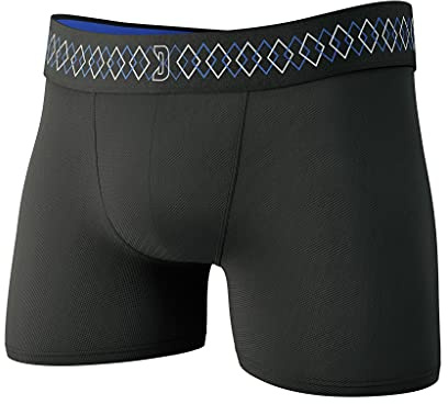 Diamond MMA Performance Compression Boxer Shorts + Built-in Inner Sports Brief for Athletic Training, Large Black