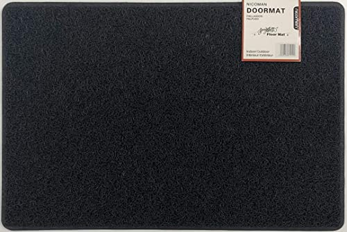 Nicoman Spaghetti Floor Mat Looper Noodle Matt Patio Door Garden Conservatory Doormats(75x45cm,Black)