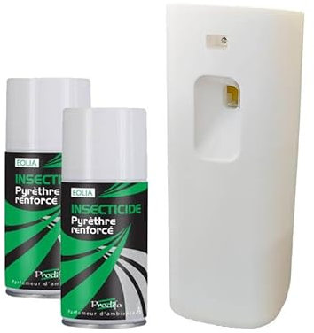 Diffuseur Anti Mouches, moustiques, moucherons + 2 Recharges 150ml Spray Pyrèthre Renforcé