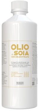 Olio di Soia con Lecitina | 500 ml | Integratore liquido per cani e gatti | Integrato con Vitamina A, D3, E e Betacarotene, Supporta il Sistema Nervoso, Muscolare, Epatico e Riproduttivo