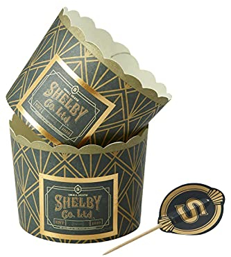 Smiffys Peaky Blinders Caissettes en Papier pour Muffin Cupcake et Drapeaux x8