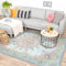FRAAI | Home & Living Teppich Vintage - Lily Medaillon Hellblau Türkis - Baumwolle, Polyester - Flachgewebe - Vintage - Wohnzimmer, Esszimmer, Schlafzimmer - Carpet