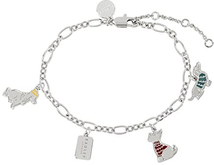 RADLEY Ladies Silver Plated Winter Dog Charm Bracelet RYJ3127S One Size