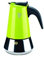 Pezzetti, Steelexpress Kaffeemaschine mit 2 Tassen aus Edelstahl, ergonomischer, hitzebeständiger Griff, geeignet für alle Kochflächen, geeignet für Induktionsplatten, Farbe Grün