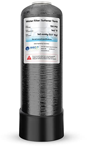 WECO Mineral Tank for Water Softener/Filter - Polyethylene Inner Shell Pressure Vessel with 2.5 Top Opening - 150 PSI Max Pressure - 120 °F Max Temperature - 6x18, BLACK