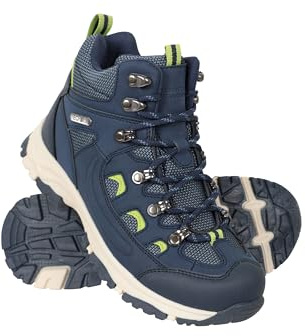 Mountain Warehouse Adventurer Kids Waterproof Boots - IsoDry Footwear with Synthetic Upper, Heel & toe bumpers - For Spring Summer, Hiking, Outdoors, Walking Blue Kids Shoe Size 12