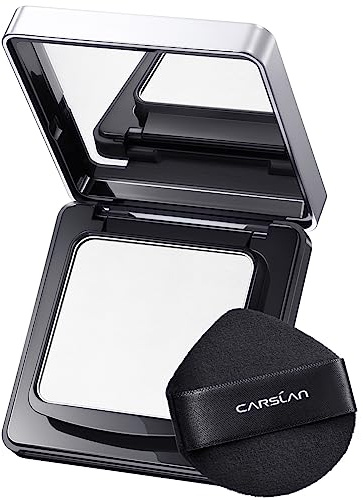 CARSLAN Waterproof Face Pressed Powder Compact, 24H Longlasting Oil Control Pressed Setting Powder Talc-Free Makeup, Shine Free, Poreless, Smooth, 02 for oily skin (0.28Oz)