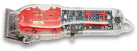 Cortapelos 3Claveles Inalámbrico de Diseño Transparente - Máquina cortar pelo Ligero y Potente, Corte de 18 cm, Batería de 2500 mAh