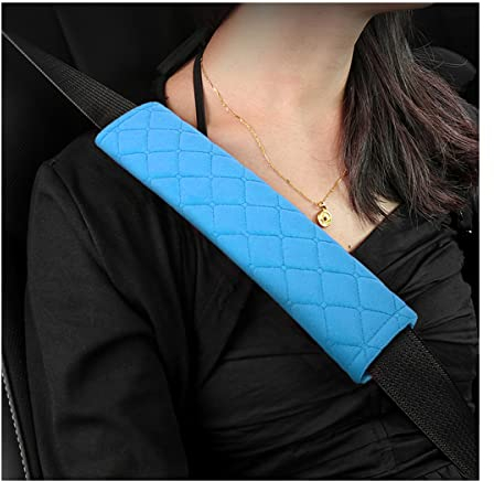 CGEAMDY Protettore per cintura di sicurezza dell'auto, 2 pezzi Cuscinetto morbido e confortevole per cintura di sicurezza, compatibile con tutte le auto, per adulti e bambini (Blu)