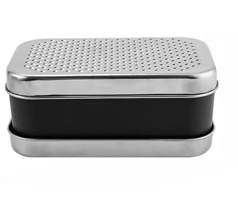 Washranp Grattugia da cucina multiuso, 1 set di verdure a doppia faccia manuale per formaggio in acciaio inossidabile con spazzola per la pulizia per nero