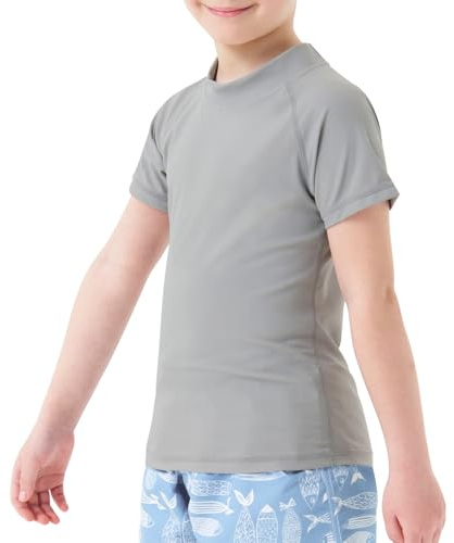 MEETWEE Boy's Swimsuit Rash Vest Swimming Shirts for Boys Long/Short Sleeve UPF 50+ Sun Protection Rash Guard 5-15 Years