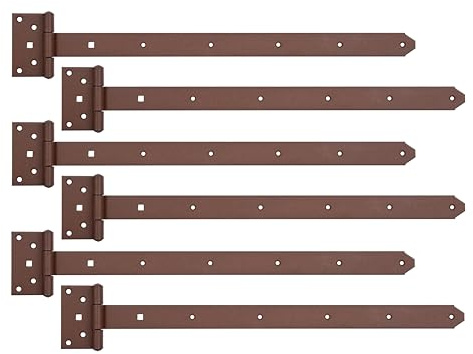 Alberts 822064 DURAVIS Kreuzgehänge | mit vernietetem Stift | rostbraun duplexbeschichtet | Band 591 x 40 mm | Scharnier 59 x 103 mm | 6er Set