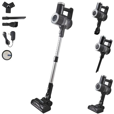 Farberware Aspirateur balai sans fil professionnel, aspiration puissante avec 2 vitesses pour tapis et sols durs, se transforme en aspirateur à main pour poils d'animaux