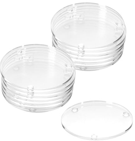 WENLISELL 12 posavasos de vidrio para beber, posavasos redondos transparentes de 3.5 pulgadas, posavasos de cristal antideslizantes para mesa, tazas, tazas, oficina, hogar, fiestas