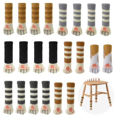 APOMOONS protection pied de chaise 24 pièces, élastiques chaussette pour chaise Protection de sol, Antidérapant et silencieux chaussette chaise pour pieds de chaise pour pieds de chaise pieds de table
