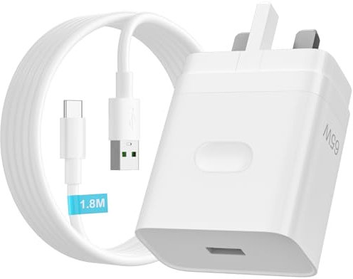 ACOCOBUY for OPPO SUPER VOOC 65W Power Adapter, Super vooc Charger USB Plug Type-A Wall Charger VOOC Fast Charge w/1.8m USB C Cable for Oppo Find X5 Lite X3 Neo X2 Pro A80 A40 A78 Reno 14 F 13F 12FS 7