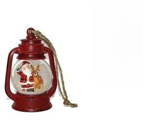 Chianese Appendino Natalizio Lanterna 10 cm con Luce LED e Figura di Babbo Natale – 4 Varianti Assortite – Decorazione con Ampolla Luminosa – Batterie Incluse – Addobbo Festivo per Albero o Casa