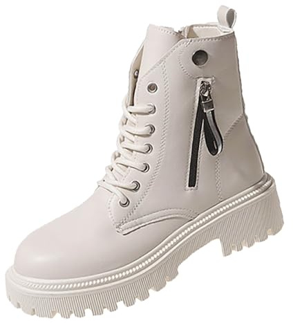 Generisch Stivaletti da donna - Scarpe Gothic Stivali Invernali Stivali Tradizionali Stivaletti di Transizione con Tacco a Blocco Cerniera Plateau Stivaletti Corti Larghezza H Stivali alla Caviglia