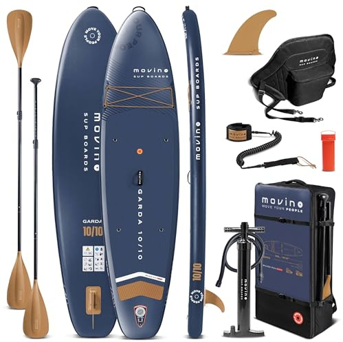 Movino Garda Allround SUP-set – uppblåsbar SUP-bräda 330 cm (10’10”) inklusive paddel, pump och ryggsäck – lätt paddelbräda för nybörjare och erfarna – vattensport