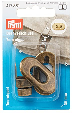 Prym 417881 Drehverschluss für Taschen altmessing, Stück