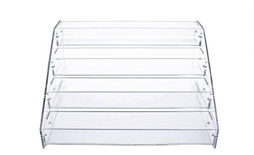 AIMEILI 4 Trays Clear Acrylic Cosmetic Organiser & Gel Nail Polish Display Stand Holder