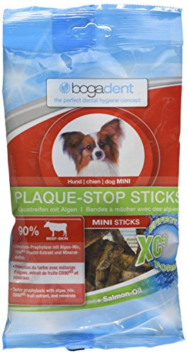bogar, Bogadent Plaque-Stop Sticks, Zahnpflege für Hunde, Hundezubehör für kleine Hunde, Dental Sticks Hund, Hundesnack mit Algen, Fisch, Fleisch, Früchten und Mineralien, 100 g