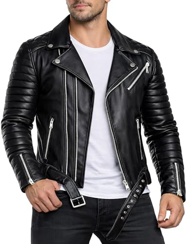 Reichstadt Herrjacka i konstläder Biker Bomber Ståkrage, svart, M