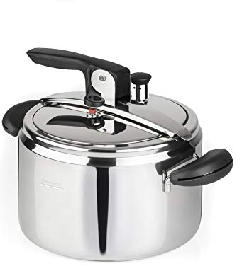 Barazzoni Pentola a Pressione Amelia+, ø22cm, capacità 5Lt, Made in Italy, Inox 18/10, Acciaio e Nero