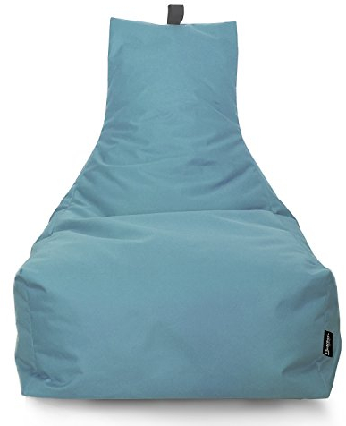 Lounge Sitzsack Liege Beanbag 32 Farben wählbar 90cm(Ø) Rückenlehne Bodenkissen Indoor Outdoor Sitzsäcke Gaming Kinder Bean Bag Erwachsene Riesensitzsack gefüllter Sessel (Hellblau)