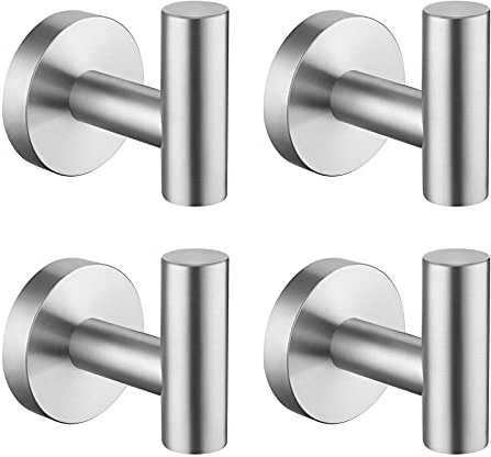 KES Ganci Asciugamano Bagno Appendiabiti 4 Gancio Parete Acciaio Inossidabile SUS304 Appendini Porta Spazzolato, A2164-2-P4