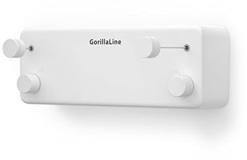 GorillaLine - Ausziehbare Wäscheleine | Premium Heavy Duty Wäscheleine | Wandmontage Edelstahl Wäscheleine | Ausziehbarer Wäscheständer zum Aufhängen