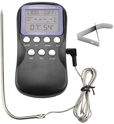 Digital Food Thermometer Wired Barbecue BBQ Meat Oven Electronic Thermometer with Large LCD Screen Cooking Food Probe Thermometer Grill Tool