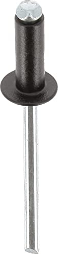 Rivet Aluminium Tête Large Carrosserie pour Véhicules Citroën/Peugeot/Renault, 4mm x 12mm, Noir, Lot de 20