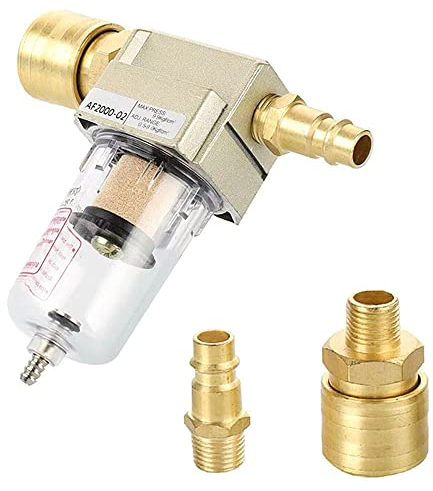Filtre à Air Comprimé, CJBIN Séparateur Deau à Air Comprimé 1/4, Séparateur D Eau Séparateur D Huile avec Raccord Rapide pour Filtre Compresseur