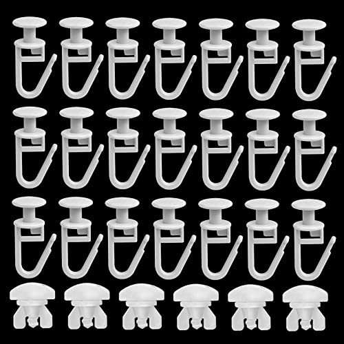 winbest 100 Vorhanghaken 6X Stopper - Gardinengleiter mit 11 mm Kopf für Gardinenschienen, mit verschließbarem Haken - Universal Gardinenrollen Innenlaufrollen für alle gängigen Gardinenschienen