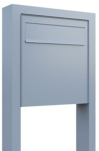 Zaunbriefkasten, Design Zaunbriefkasten Latina Stand in Grau Metallic - Bravios