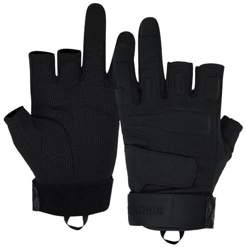 Seibertron S.O.L.A.G-T Handschuhe 3 Finger frei 2 fingerTaktische Sport wasserdichte Touchscreen Stoßschutz für Airsoft Schwarz L