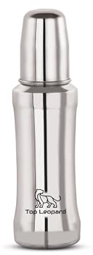 Top Leopard Stainless Steel Baby Feeding Bottle | Durable & Hygienic Baby Bottle with Silicone Teat | Plastic-Free, BPA-Free, Toxin-Free & Leak-Proof | 250ml