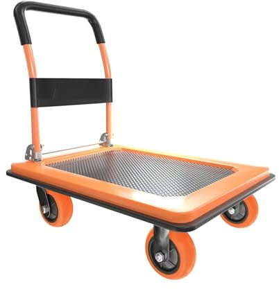 Plattformwagen schwerlast, 500kg Hand-LKW-Schubwagen-Dolly mit 12,7 360-Grad-Drehrädern für Laden und Lagerung 91x60cm NiceyCare Faltbarer Plattformwagen 500kg