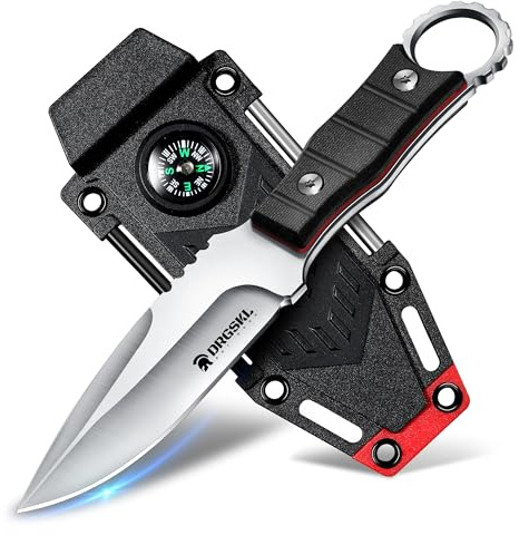 DRGSKL Messer Jagdmesser Feststehende Klinge Outdoor Messer Survival Feststehende Klinge Mit Kydexscheide FüR MäNner Camping Jagen Wandern Schwarz