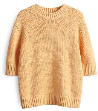 someday Damen Pullover | Kurzarmpullover TAVERY Loose aus weichem Bändchengarn Frozen Mango, 36