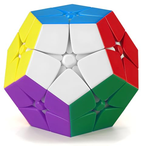 ROXENDA 2x2 Megaminx Dodécaèdre Cube 3D Magique, Speed Cube pour Enfants et Adultes, Idéal pour Jouer à la Maison, Pendant Les Voyages ou en Plein Air