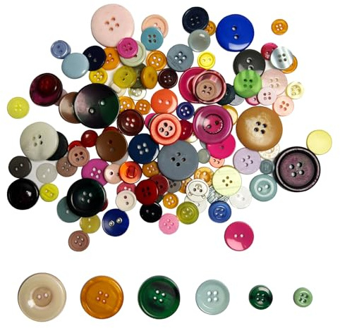 80-100 PCS Assorted Colored Resin Buttons for Sewing Crafts DIY Projects