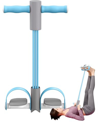Bande De Resistance Multifonctions pour Pedal, Kit Bandes De Résistance Fitness avec Pédale, 4 Tubes pour Yoga, pour Abdominaux, Taille, Bras, Jambes, Étirements Amincissants, Entraînement