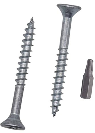 SKIR'CO (200 pièces) Vis à bois en acier zingué 4,5 x 40 mm, tête fraisée Torx, vis pour panneaux de particules, partiellement filetées
