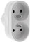 Zenitech - Multiprise 2 Prises pour Façade - Biplite 2x16A - Design Élegant pour Maison et Bureau - Installation Encastrée - Matériaux Durables - Blanc - 15 cm