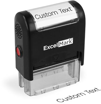 ExcelMark Custom One Line Stamp - Name Stamps Self Inking Personalized (Small)