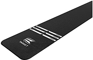 TARGET Darts World Champion Darts Mat Black and White | Dart Oche Mat with Soft Tip and Steel Tip Throw Line Distances | Non Slip Carpet Mats for Floor and Dart Tips Protection | Darts Accessories UK